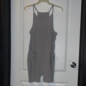 Women's Gray Sleeveless Romper